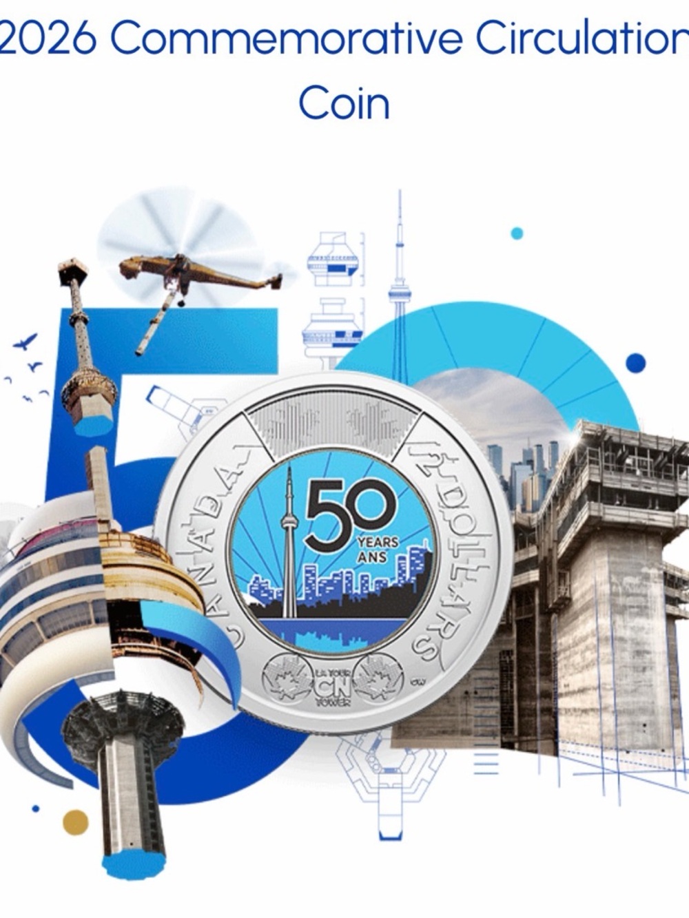 2026 Commemorative 50 Years CN Tower Circulation Coin